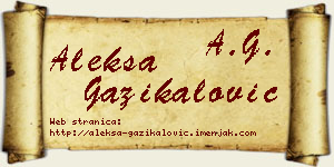 Aleksa Gazikalović vizit kartica